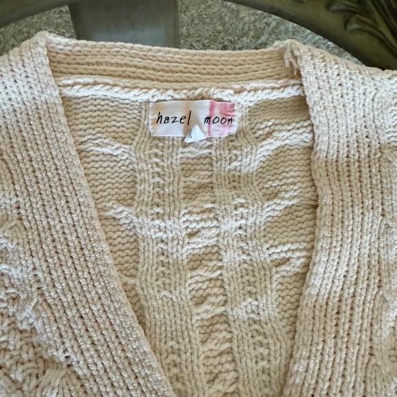 Hazel Moon Cable Knit Button Cardigan Sweater Women's Sz Small Cream Cottagecore - Picture 7 of 10